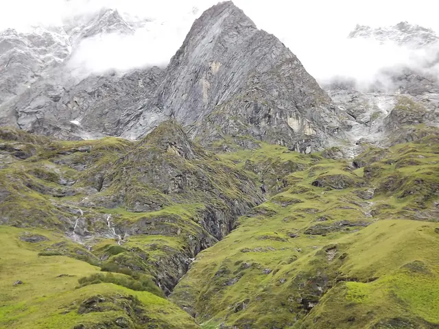 A rock spire above the upper meadows
