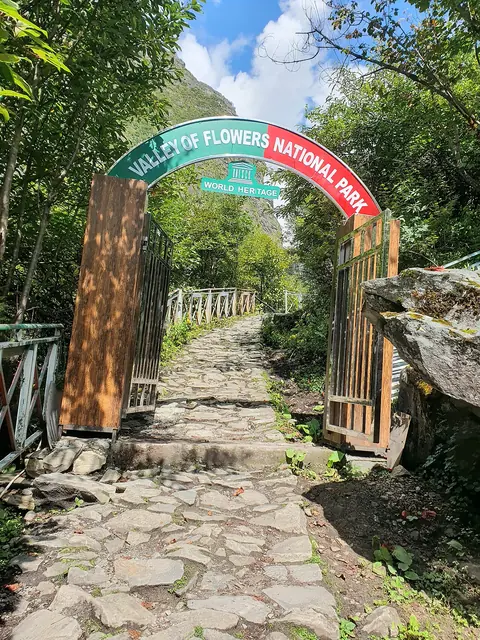 The Valley of Flowers National Park entrance gate