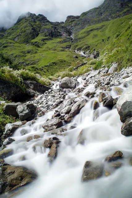 One of the many streams crossing the valley