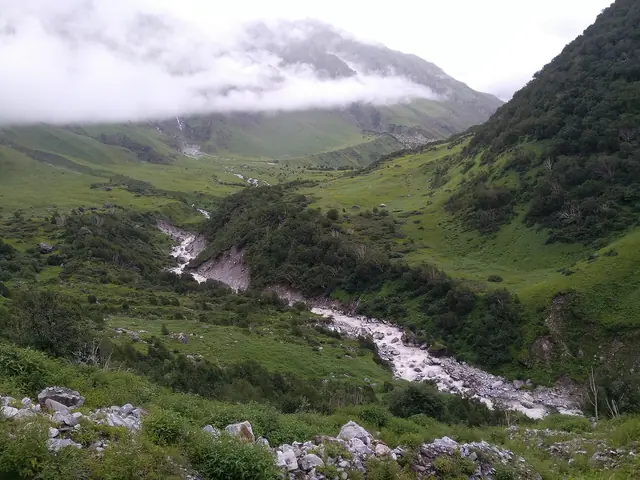The Pushpawati winding through the valley